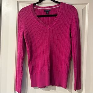 Tommy Hilfiger Cable Knit V-Neck Sweater